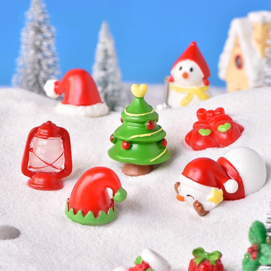 Изображение Смола Милый Микро-ландшафтный миниатюрный декор Разноцветный Рождественская елка 1 ШТ