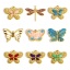 Immagine di 304 Acciaio Inossidabile Insetto Charms Libellula Colore Oro 18K Multicolore Farfalla Smalto 1 Pz