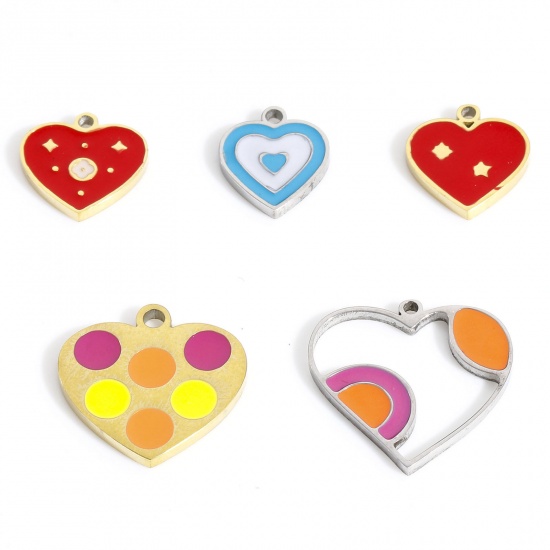 Picture of 316 Stainless Steel Valentine's Day Charms Enamel