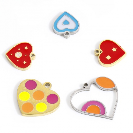 Picture of 316 Stainless Steel Valentine's Day Charms Enamel