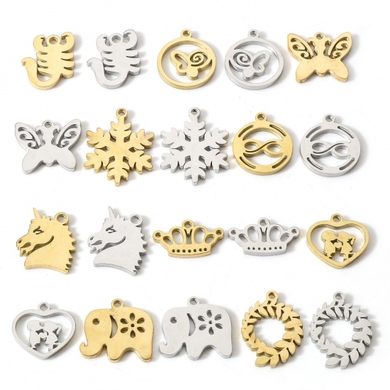 Imagen de 304 Acero Inoxidable Colgantes Charms Hueco 5 Unidades
