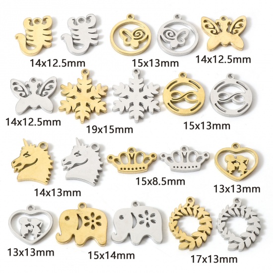 Imagen de 304 Acero Inoxidable Colgantes Charms Hueco 5 Unidades