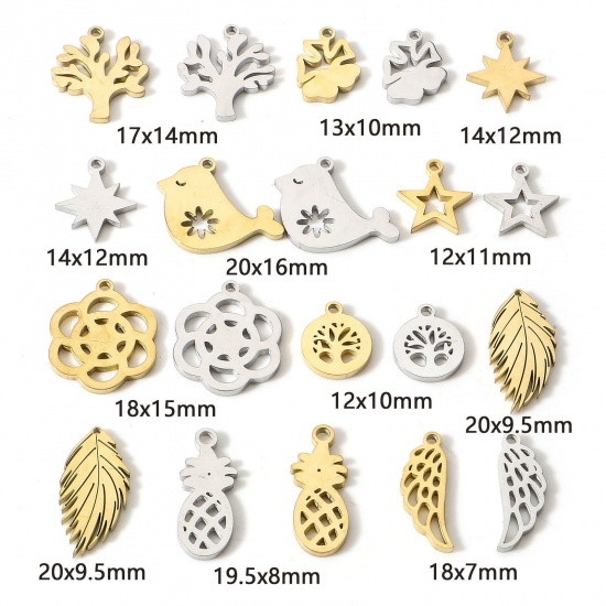 Image de Breloques en 304 Acier Inoxydable 5 Pcs