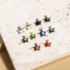 Picture of 304 Stainless Steel Religious Charms Pentagram Star Evil Eye Double-sided Enamel 9mm x 8mm