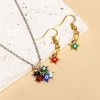 Picture of 304 Stainless Steel Religious Charms Pentagram Star Evil Eye Double-sided Enamel 9mm x 8mm