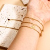 Picture of 304 Stainless Steel Link Cable Chain Bracelets Gold Plated Tassel