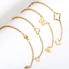 Picture of 304 Stainless Steel Link Cable Chain Bracelets Gold Plated Tassel
