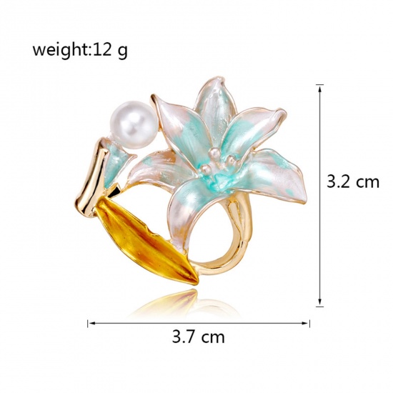 Immagine di Ethnic Pin Brooches Lilium Gold Plated Enamel