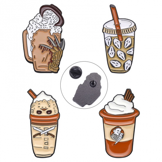 Imagen de Halloween Pin Brooches Cup Ice cream Multicolor Enamel