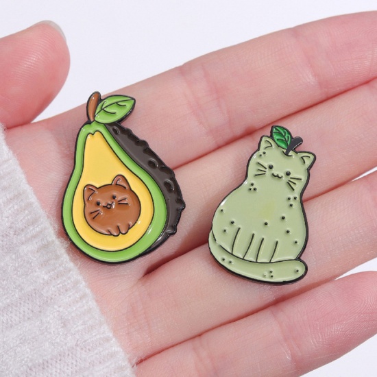 Immagine di Cute Pin Brooches Cat Animal Fruit Multicolor Enamel