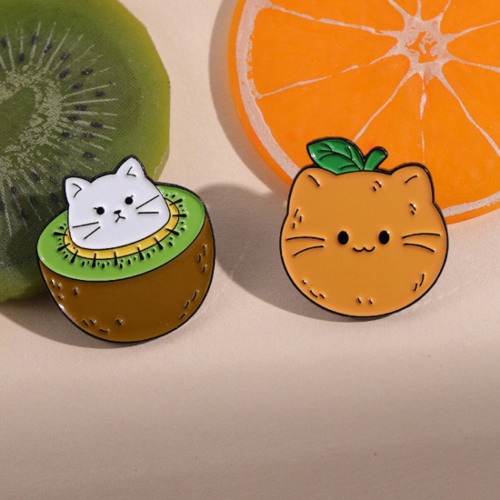 Immagine di Cute Pin Brooches Cat Animal Fruit Multicolor Enamel