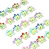 Picture of Lampwork Glass Christmas Beads For DIY Jewelry Making Pentagram Star Multicolor Enamel About 13mm x 13mm
