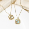 Immagine di 1 Pz Ottone Tempo Collezione Charms Rettangolo 18K Vero Oro Placcato Multicolore Arcobaleno Smalto Multicolore Cubic Zirconiae 26mm x 17.5mm