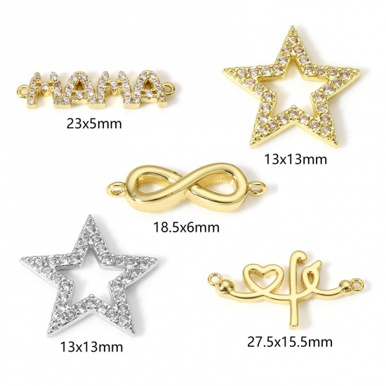 Immagine di 1 Pz Ottone Pendenti Charms Connettori Accessori Vero Oro Placcato