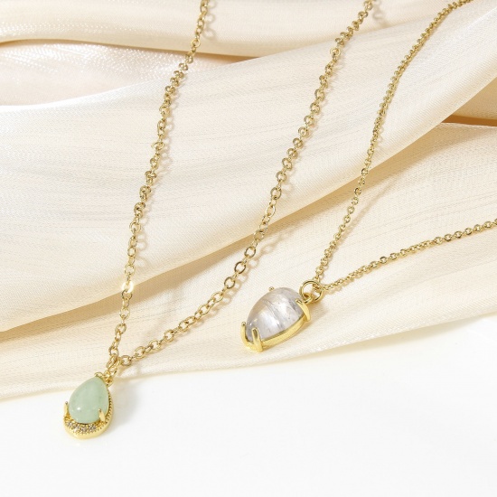 Immagine di 1 Pz Ottone Charms 18K Vero Oro Placcato Gemma Imitata