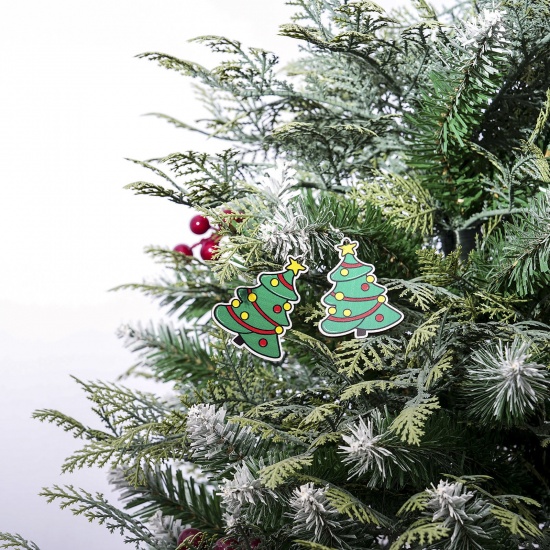 Immagine di 10 Pz Legno Natale Ciondoli Multicolore