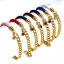 Picture of 304 Stainless Steel Splicing Pig Nose Chain Braided Bracelets Gold Plated Multicolor 17cm(6 6/8") long