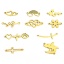 Image de 5 Pcs Connecteurs Pendentifs Breloques en 304 Acier Inoxydable Doré