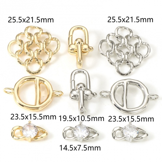 Picture of Brass Connectors Charms Pendants Real Gold Plated