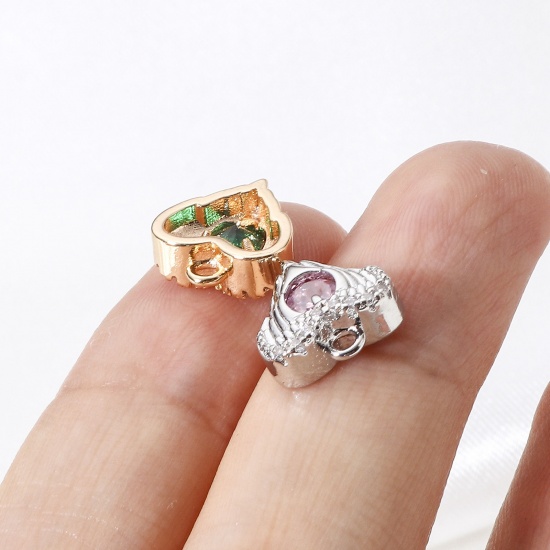 Immagine di 2 Pz Ottone Micro Intarsio Charms Ali Cuore 11mm x 10.5mm
