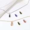 Picture of Brass Charms Real Gold Plated Drop With Glass Cabochons Clear Cubic Zirconia 15mm x 7mm