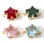 Immagine di 2 Pz Ottone Galassia Pendenti Charms Connettori Accessori Stella a Cinque Punte 18K Vero Oro Placcato Multicolore Con Cabochon di Vetro 11mm x 8mm