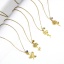 Bild von 1 Strang 304 Edelstahl Geburtsmonat Blume Gliederkette Kette Halskette 18K Gold plattiert 44cm lang