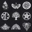 Image de 5 Pcs Pendentifs en 304 Acier Inoxydable Estampe en Filigrane Argent Mat Creux