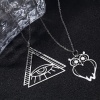 Picture of 304 Stainless Steel Filigree Stamping Pendants Silver Tone Hollow