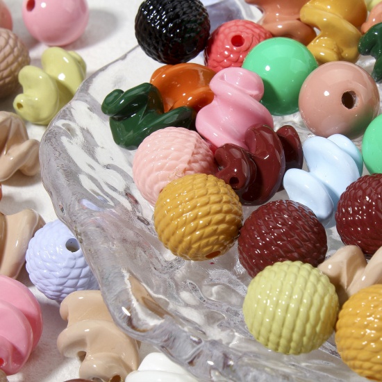 Immagine di 20 Pz Acrilato Perline per la Creazione di Gioielli con Ciondoli Fai-da-te A Colori Misti Casuali Onda