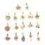 Picture of 304 Stainless Steel Exquisite Charms Gold Plated Crown Heart Multicolour Cubic Zirconia