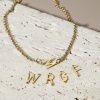 Bild von 5 Stück 304 Edelstahl Steckverbinder Charms Anhänger Buchstabe Vergoldet Message " A-Z "