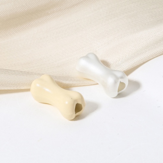 Immagine di 10 Pz Lega di Zinco Memoriale dell'animale Perline per la Creazione di Gioielli con Ciondoli Fai-da-te Multicolore Osso Pittura Circa 15mm x 7mm, Foro:Circa 2.5mm