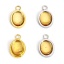 Immagine di 1 Pz Placcatura Sottovuoto Ecologica 316L Acciaio inossidabile Serie Geometry Charms Ovale Multicolore Champagne