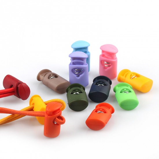 Picture of Plastic Cord Lock Stopper Sweater Shoelace Rope Buckle Pendant Clothing Accessories Multicolor 23.8mm x 12.8mm