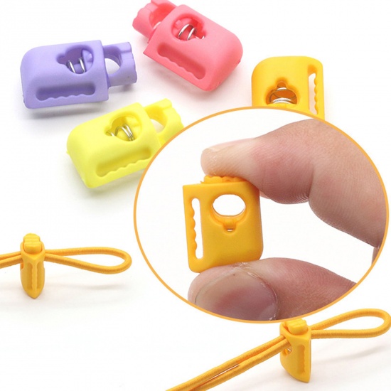 Picture of Plastic Cord Lock Stopper Sweater Shoelace Rope Buckle Pendant Clothing Accessories Multicolor 22mm x 13.8mm