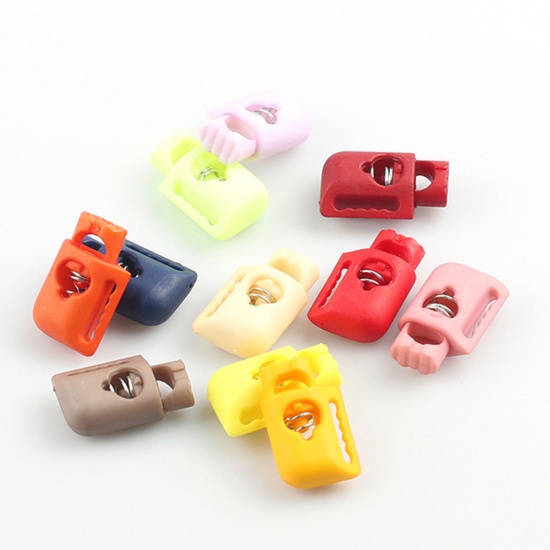 Picture of Plastic Cord Lock Stopper Sweater Shoelace Rope Buckle Pendant Clothing Accessories Multicolor 22mm x 13.8mm