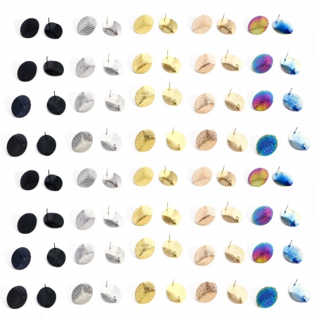 8 PCs 304 Stainless Steel Ear Post Stud Earring With Loop Connector Accessories Oval 20mm x 16mm, Post/ Wire Size: (21 gauge)