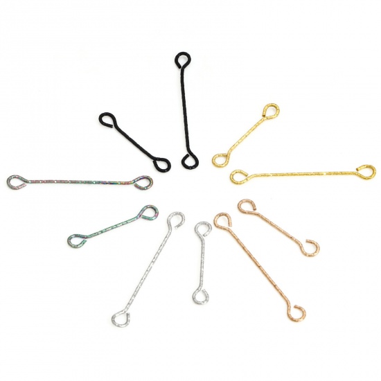 Picture of 5 PCs 0.7mm 304 Stainless Steel Eye Pins Multicolor