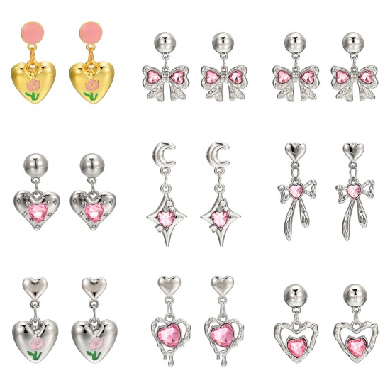 Picture of Y2K Earrings Multicolor Heart Four-pointed Star