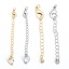 Picture of Brass Extender Chain Real Gold Plated Clear Cubic Zirconia 5.5cm