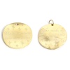 Picture of 316 Stainless Steel Geometry Series Charms 18K Real Gold Plated Round Disc Wave