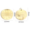 Picture of 316 Stainless Steel Geometry Series Charms 18K Real Gold Plated Round Disc Wave
