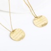 Picture of 316 Stainless Steel Geometry Series Charms 18K Real Gold Plated Round Disc Wave