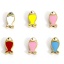 Image de 1 Pièce Perles pour DIY Fabrication de Bijoux de Charme en 304 Acier Inoxydable Bijoux d'Océan Poisson Doré Multicolore Émail