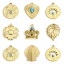 Immagine di 1 Pz 304 Acciaio Inossidabile & Pietra Stile Bohemien Charms Tondo Oro Placcato Malocchio Trasparente Strass