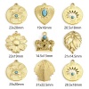 Picture of 304 Stainless Steel & Stone Boho Chic Bohemia Charms Gold Plated Round Evil Eye Clear Rhinestone