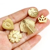 Picture of 304 Stainless Steel & Stone Boho Chic Bohemia Charms Gold Plated Round Evil Eye Clear Rhinestone