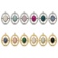 Picture of 304 Stainless Steel & Gemstone Charms Oval Cross