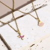 Picture of 316L Stainless Steel Stylish Charms 18K Real Gold Plated Multicolor Bird Animal Shell Enamel
